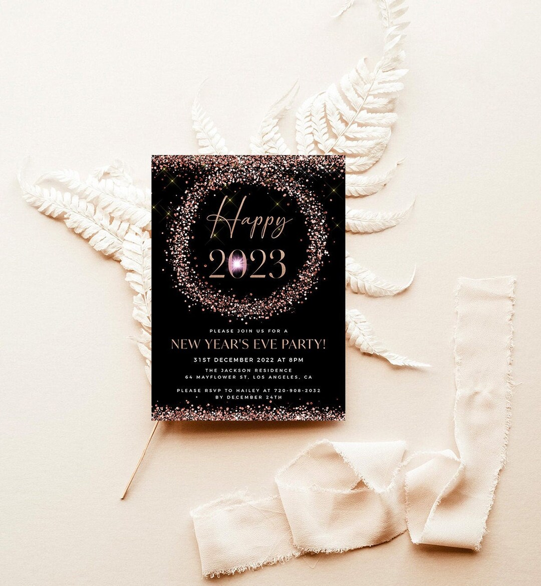 Editable New Year's Party Invitation Template, New Years Party ...