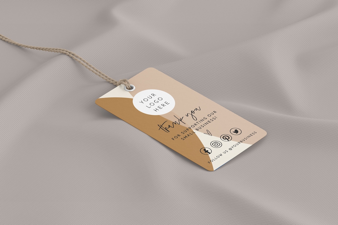Abstract Business Tag Template, Thank You Tag Printable, Editable ...