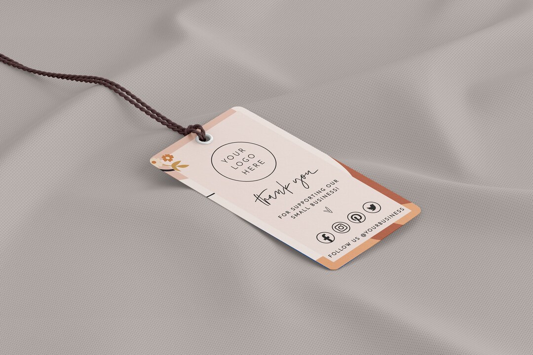 Modern Business Tag Template, Thank You Tag Printable, Editable ...