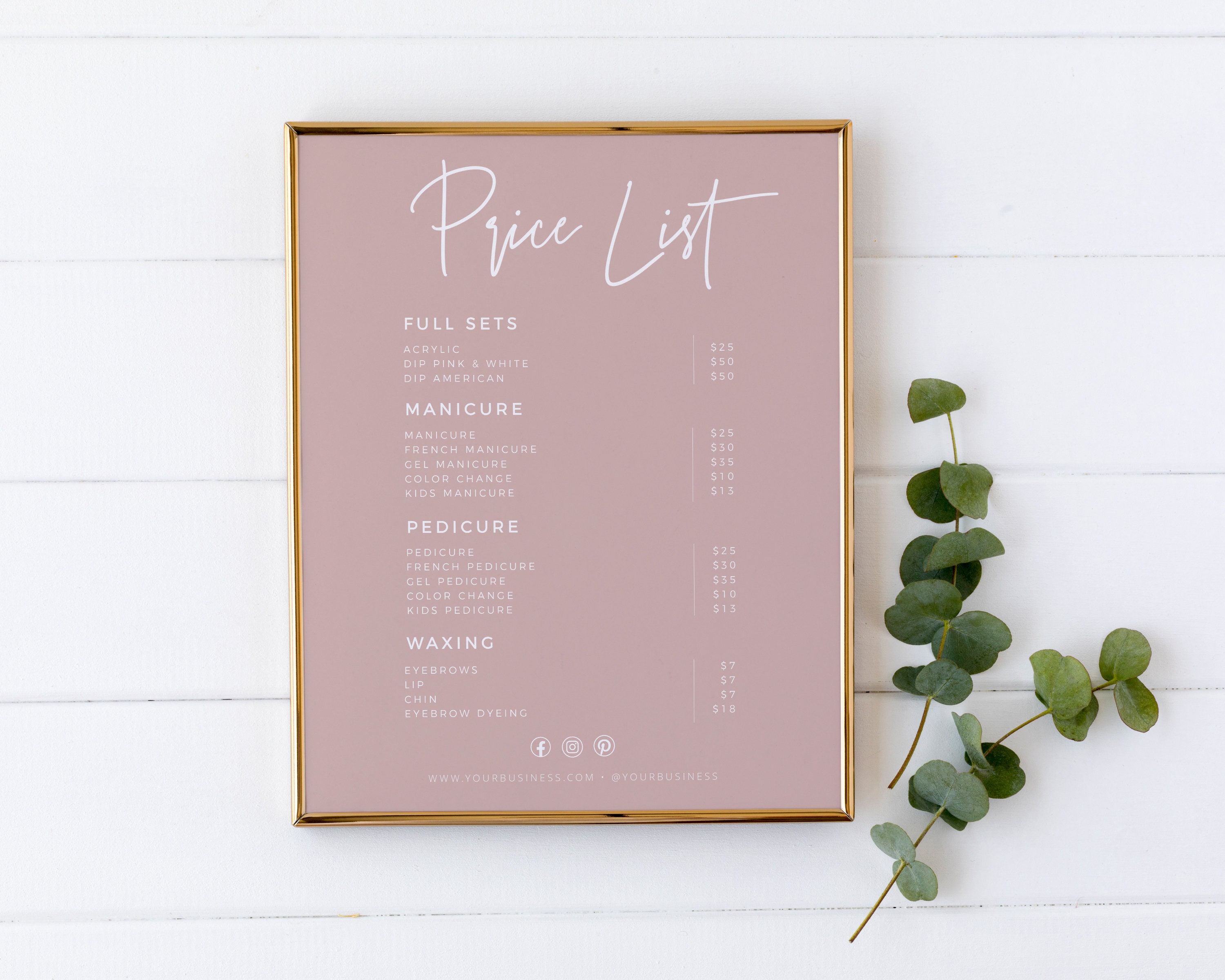 Minimal Pricing Sheet, Price List Template, Editable Price Sheet ...