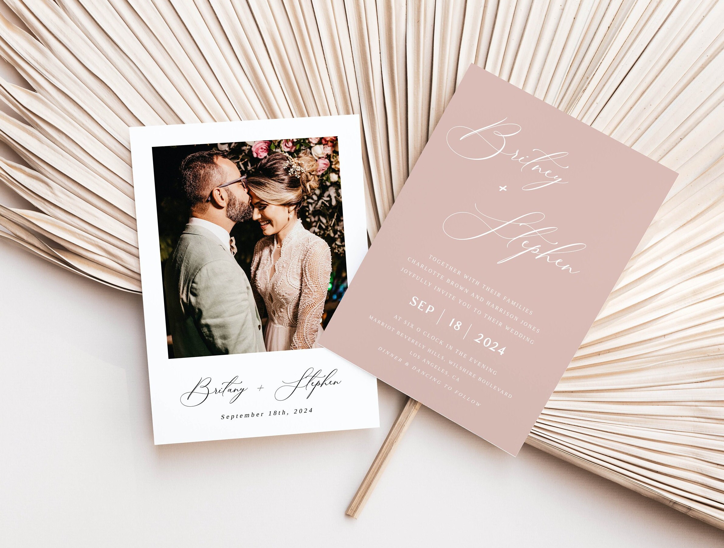 Modern Pink Invitation Template Minimalist Invitation Suite - Etsy