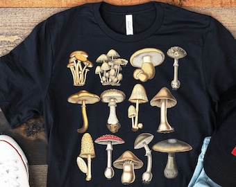 Camiseta de hongos silvestres -Ilustración vintage Camisa de arte de decoración de hongos, Camisa botánica, Camisa de plantas Camisa de hongos, Camisa hippie, Amante de la naturaleza