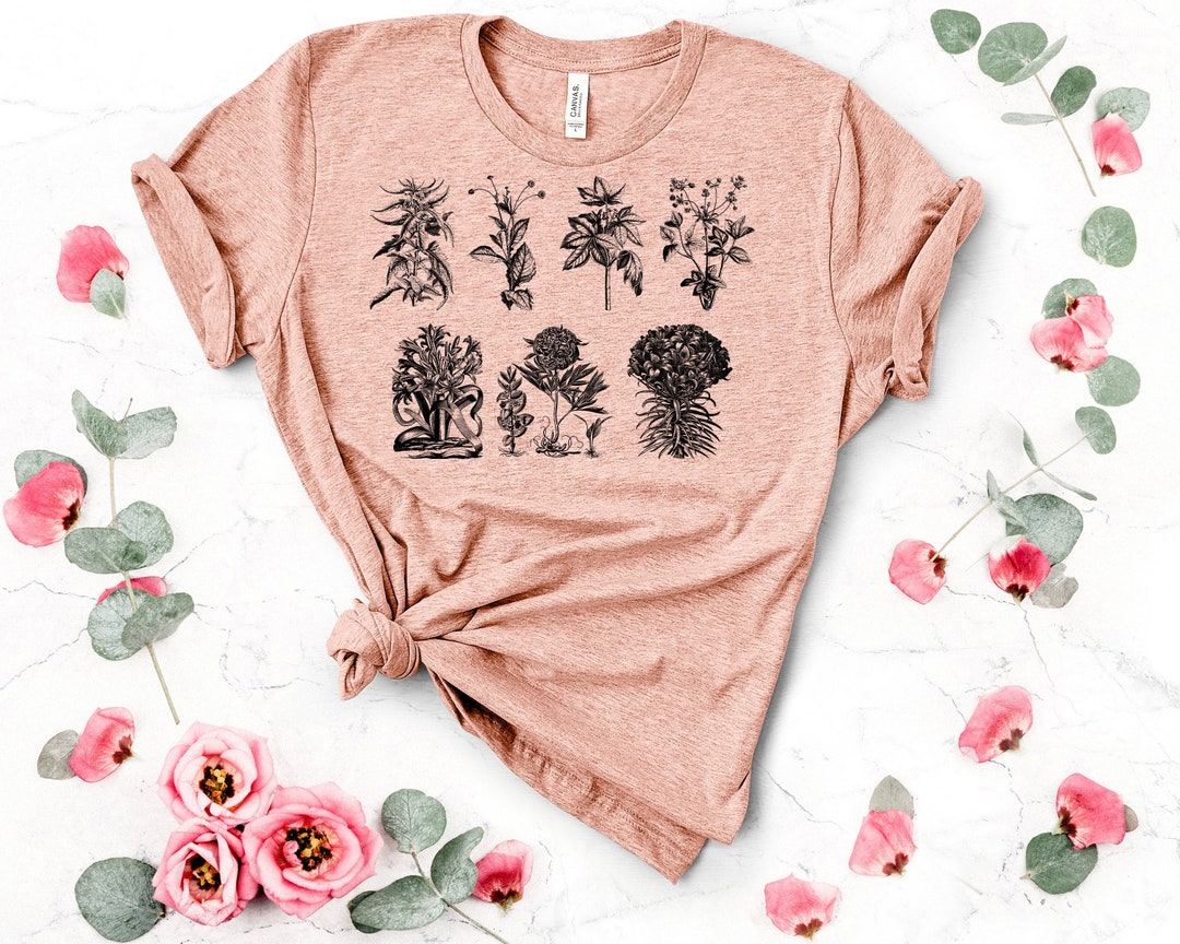 Vintage Blumenhemd,Gärtner Botanisches Hemd,Blumen TShirt,Botanisches