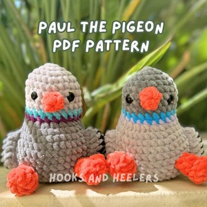 Paul the Pigeon PDF PATTERN | Amigurumi bird, crochet plushie, crochet bird, stuffed animal, amigurumi pattern, bird plushie pattern