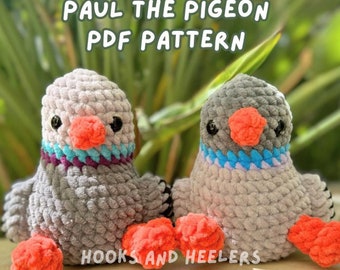 Paul the Pigeon Amigurumi Crochet Pattern: Bird Plushie (PDF Pattern)