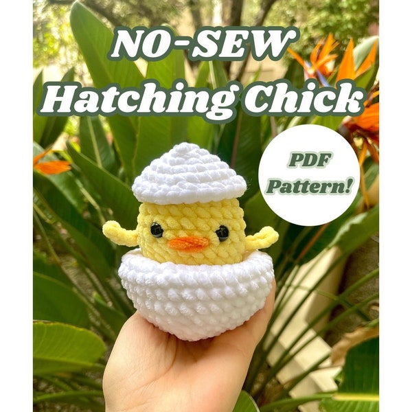 Hatching Chick PDF PATTERN - chick crochet pattern - crochet pop pattern- Spring crochet pattern - easter crochet pattern - crochet chick -