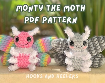 Monty the Moth Amigurumi Pattern: Crochet Plushie (PDF Pattern)