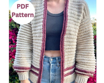 Wisteria Crochet Cardigan Pattern – Women's Beginner Friendly Sweater (PDF Digital Download)