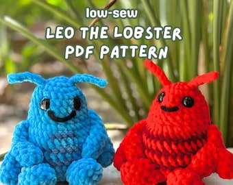 Leo the Lobster Amigurumi Crochet Pattern: Low-Sew Plushie (PDF Pattern)