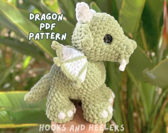 Diego the Dragon Crochet Pattern: Super Bulky Amigurumi Plushie (PDF Pattern)