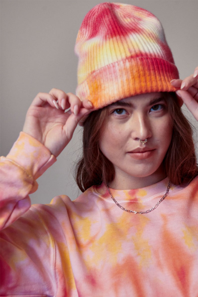 Peach Sorbet Merino Wool Beanie image 1