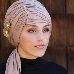 Many Colors Side-Swept Bang Look - Ruched Scarf Hijab Tichel Snood Sinar Turban Chemo