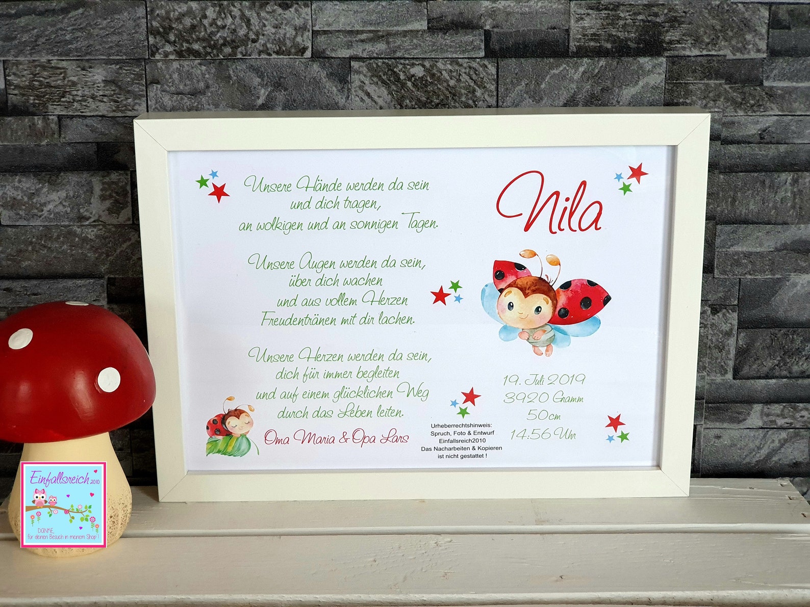 Geschenk zur Geburt Enkelkind Taufversprechen Gedicht Etsy