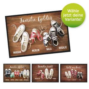Doormat deco Sneakers Choose your variant personalized with name Doormat for families, couples, shared apartments, friends with your text image 1