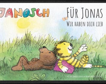 Janosch - Fußmatte Wiese und Schmetterlinge - Mit Namen oder Text personalisierbar