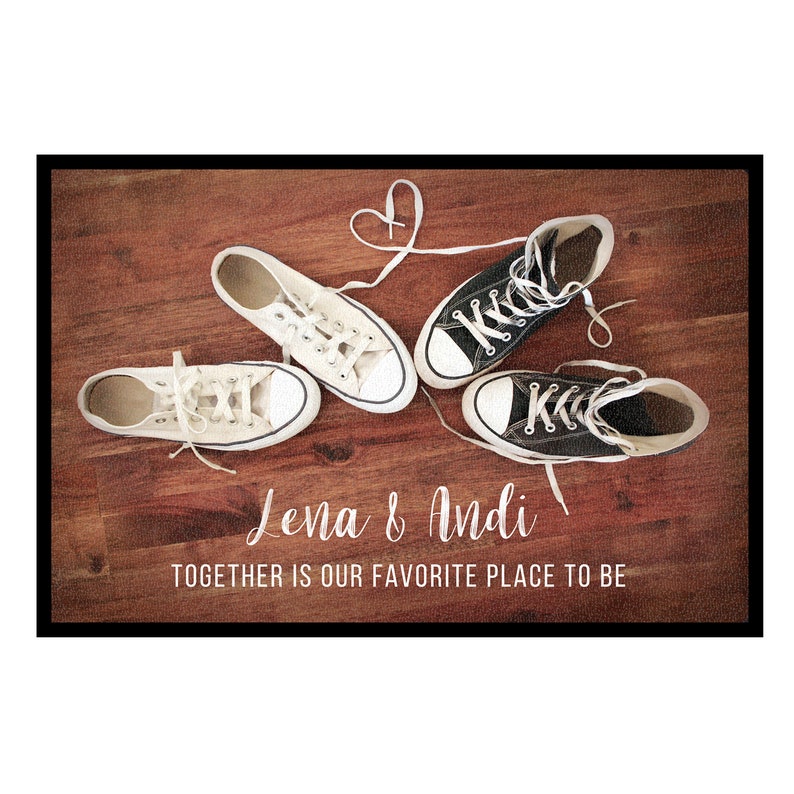 Doormat deco Sneakers Choose your variant personalized with name Doormat for families, couples, shared apartments, friends with your text 2 Erwachsene