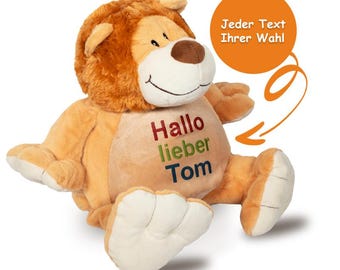 Kuscheltier - Löwe Leo - Hochwertig bestickt mit personalisiertem Text