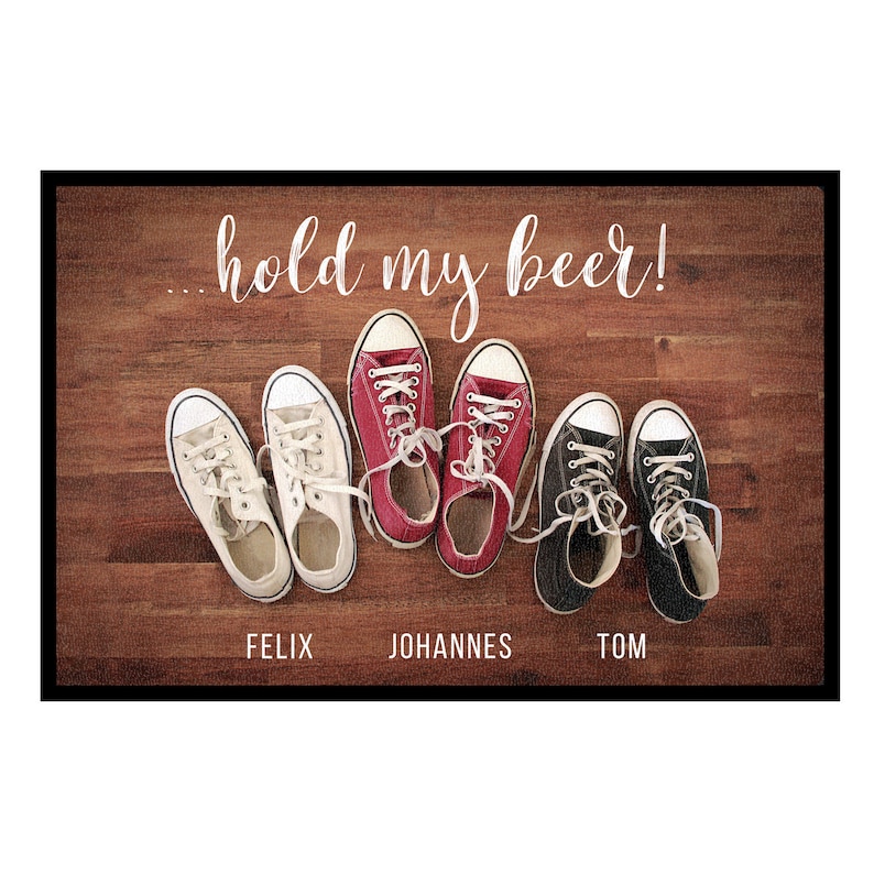 Doormat deco Sneakers Choose your variant personalized with name Doormat for families, couples, shared apartments, friends with your text 3 Erwachsene