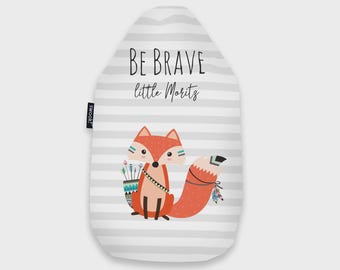 Wärmflasche - Be Brave Fuchs grau - Mit Namen personalisierbar