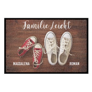 Doormat deco Sneakers Choose your variant personalized with name Doormat for families, couples, shared apartments, friends with your text 1 Erw, 1 Kind