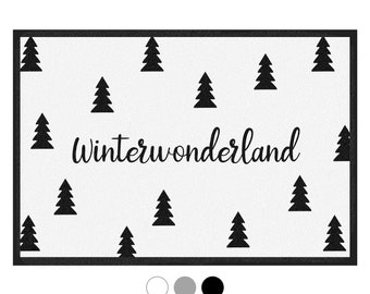 Paillasson déco « Winterwonderland » pour Noël | Cadeau de Noël | paillasson personnalisé