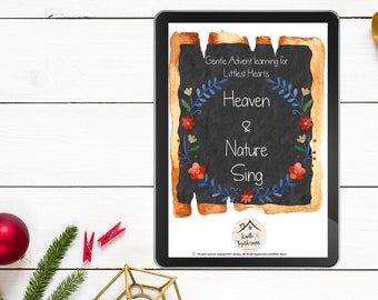 Gentle Advent Learning: Heaven & Nature Sing - Copywork voor kleuters (digitale download)