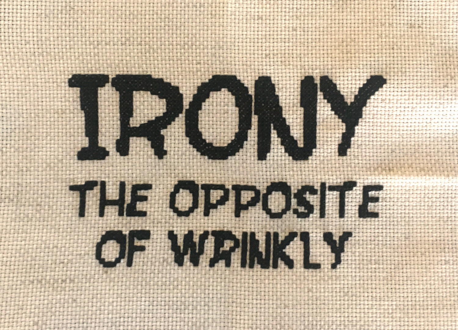 Irony the Opposite of Wrinkly Crossstich Laundry Room Decor Etsy