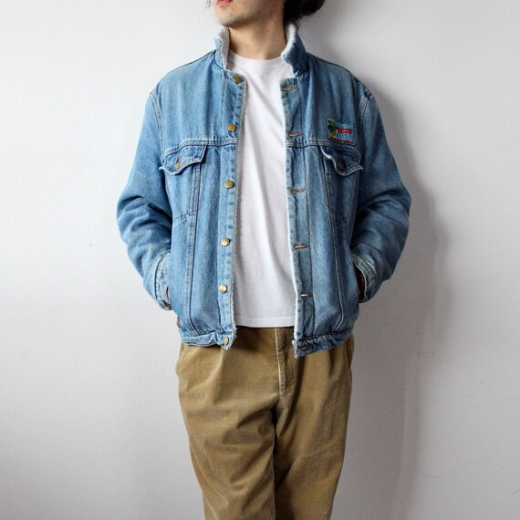 Men's Uniform Denim Sherpa Jacket Man 