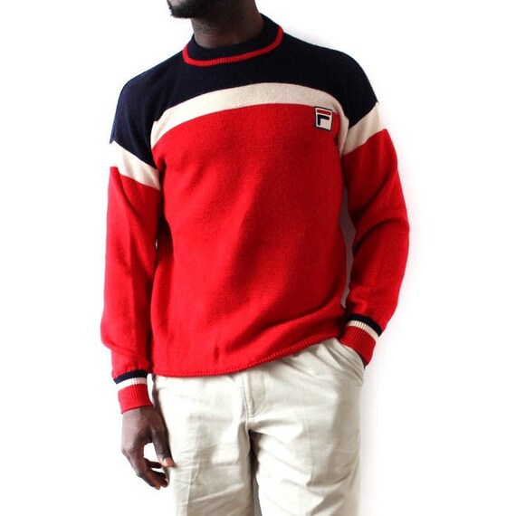 fila jumper red white and blue