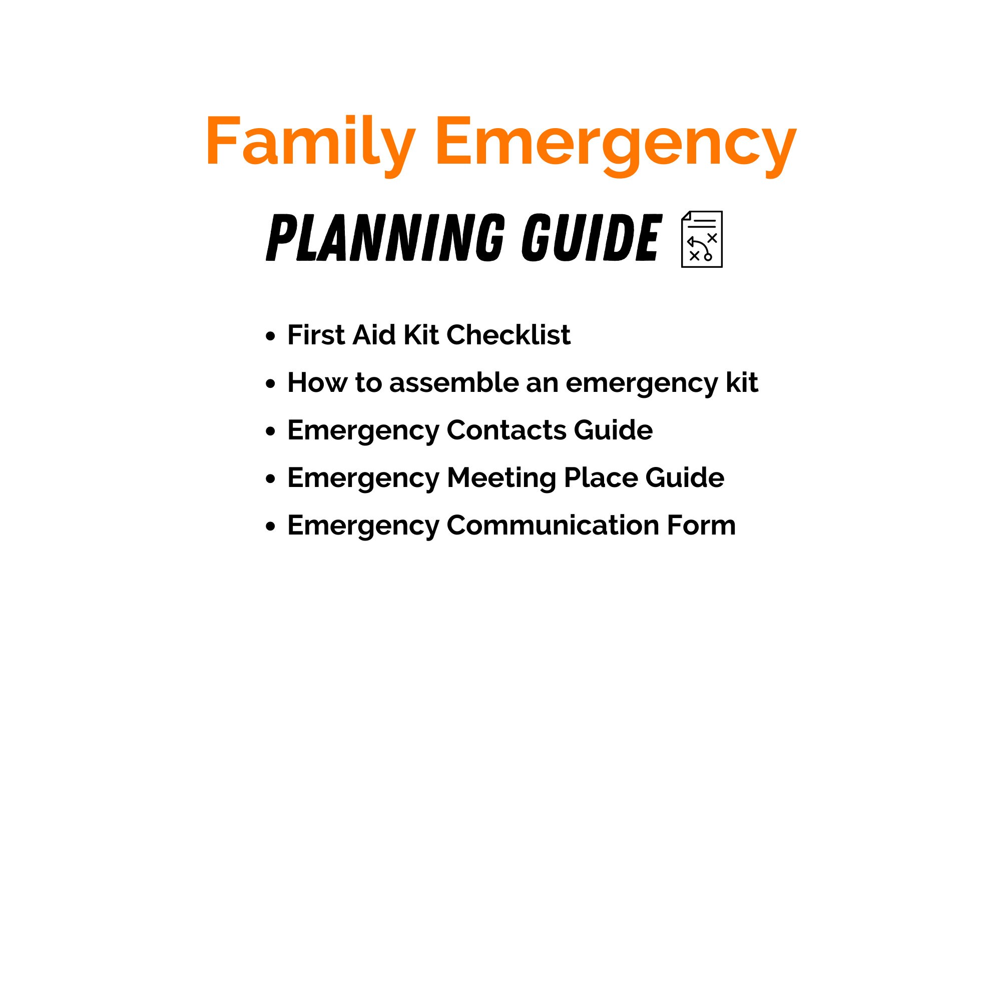 Family Emergency Plan Guide with checklist and blank Etsy