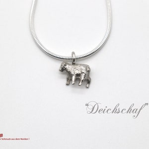 Deichschaf, pendant and chain made of silver, maritime goldsmith jewelry from the North Sea / Wadden Sea