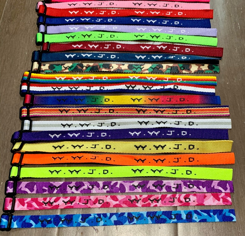 50 WWJD What Would Jesus Do Woven Bracelets Wristbands New Colors Bulk Lot Christian Religious Jewelry Genuine Quality Seller Prayer Bands image 5