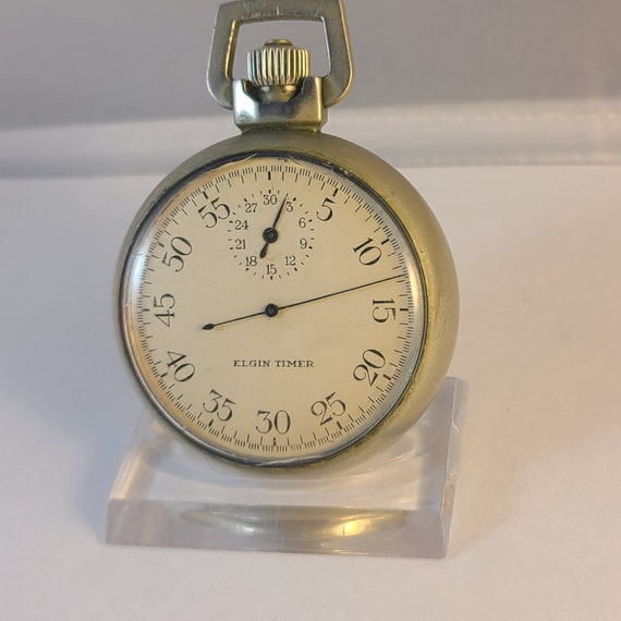 Antique very rare railroad pocket watch, Elgine T… - image 4
