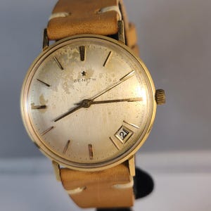 Zenith Men's Watch, 18 karat solid gold, rare collector watch  56 , working smooth