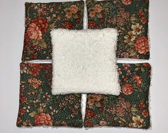 Reusable face pads, reusable face wipes, face pads, face wipes, makeup remover pads, makeup remover cloth, reusable makeup pads, floral pads