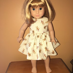 18 inch doll clothes, 18 inch doll dress, 18 inch doll dress Xmas, doll clothes, doll clothing, doll dresses for 18 inch, gingerbread dress