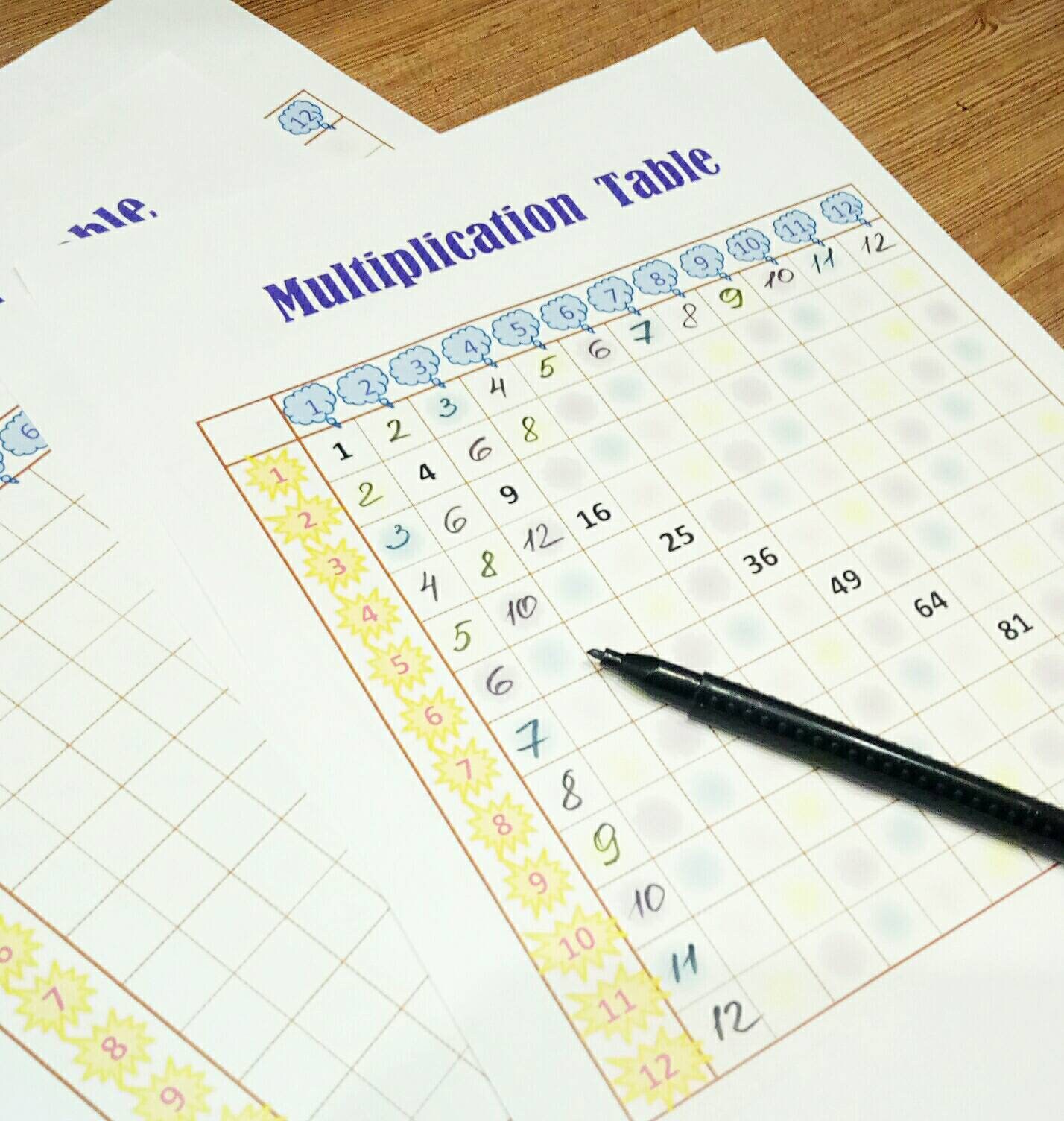 multiplication table educational games home school etsy