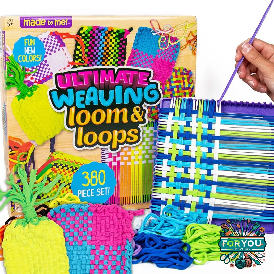 Potholder Weaving Loom Kit, 6 Colors Plastic DIY Loops Weaving Crafts Kit  with 1 Weaving Loom for Kids Adults and Beginner 