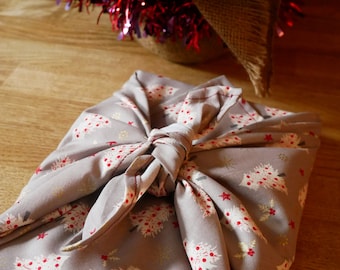 Pack Of 3 Reusable Gift Paper Wraps Recycled Cotton Furoshiki Fabric