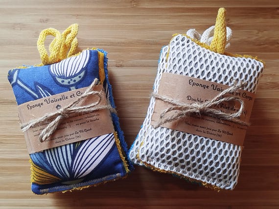 Lot De 5 Chiffons Et éponges Microfibre Bambou - Pour Vitres, Cuisine, Salle De Bain - Lavables