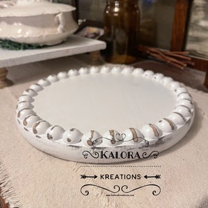 Decorative Beaded farmhouse tray