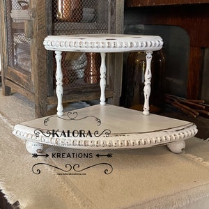 FREE SHIPPING beaded Farmhouse Vanity Corner Stand