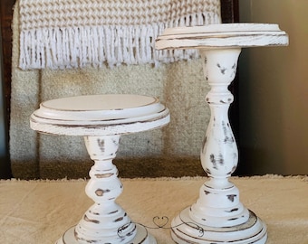 FREE SHIPPING Distressed Candle Holders, Rustic candle holder, Farmhouse, Cottage