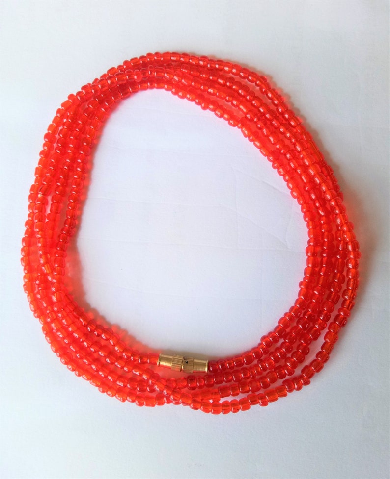 Belly Beads With Clasps- Waistbead Shop- African Jewelry- African Waistbeads- Masai Red Waist Beads Belly Chain African Waist Beads