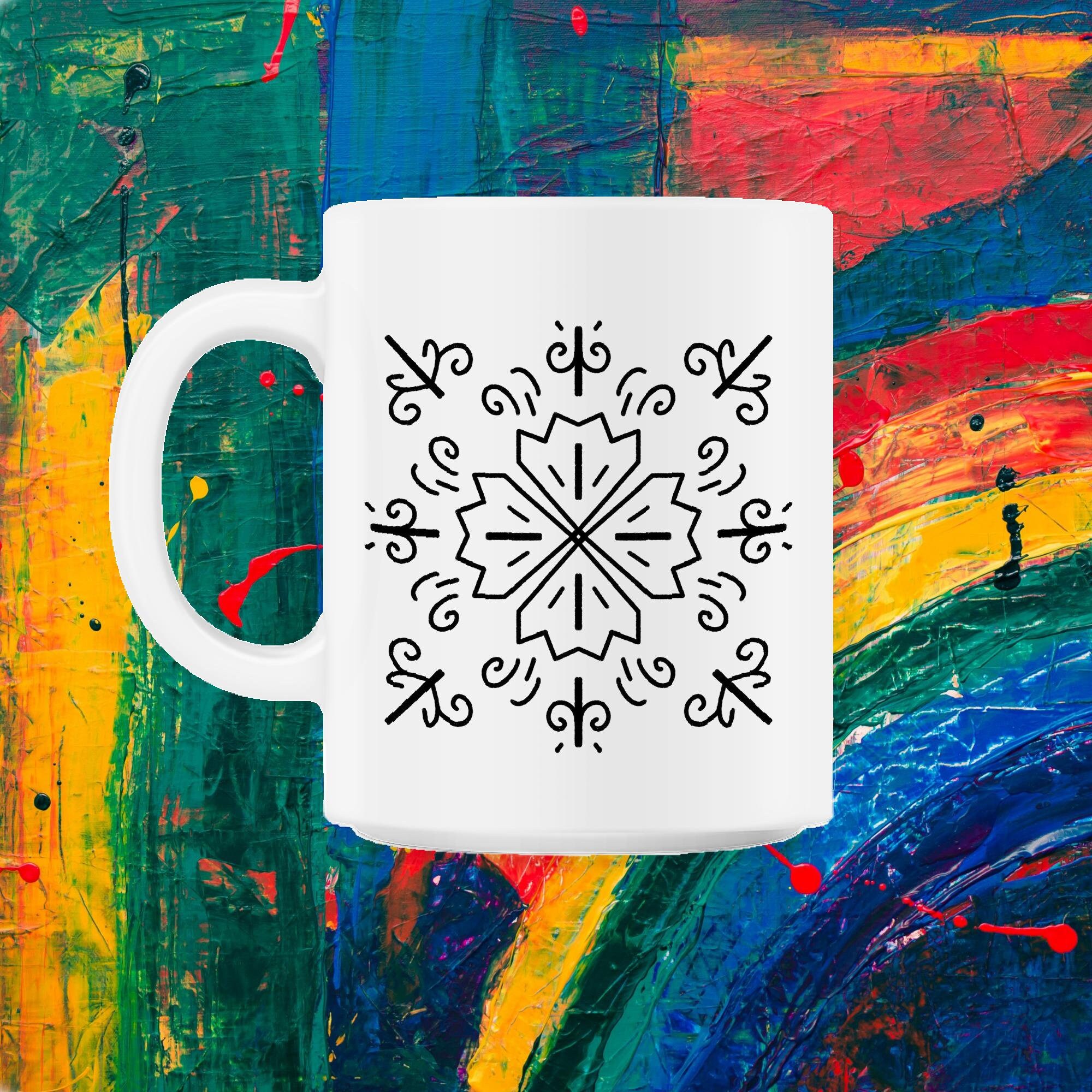 Mandala de Trèfle à Quatre Feuilles Pour La Chance Mug 11Oz