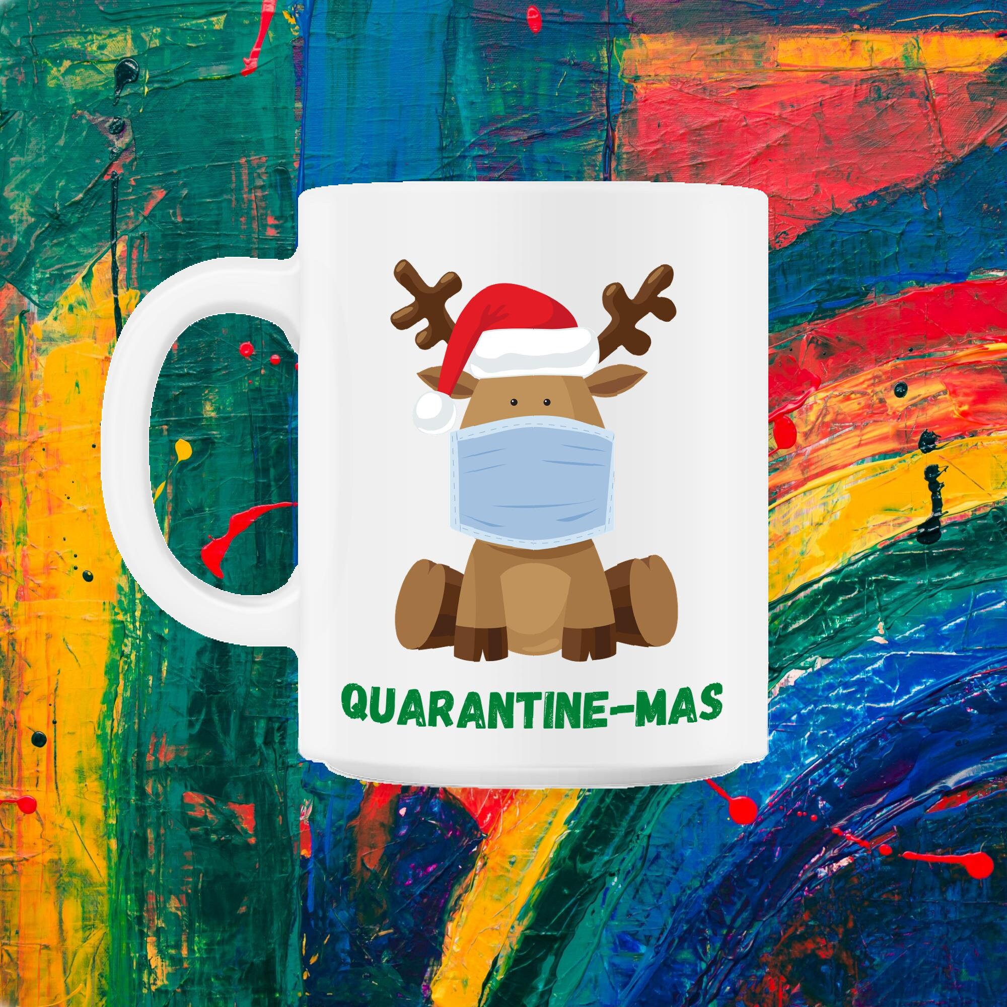 Quarantaine-Mas Rennes Noël en Quarantaine Portant Un Masque Pendant La Distanciation Sociale 11Oz M