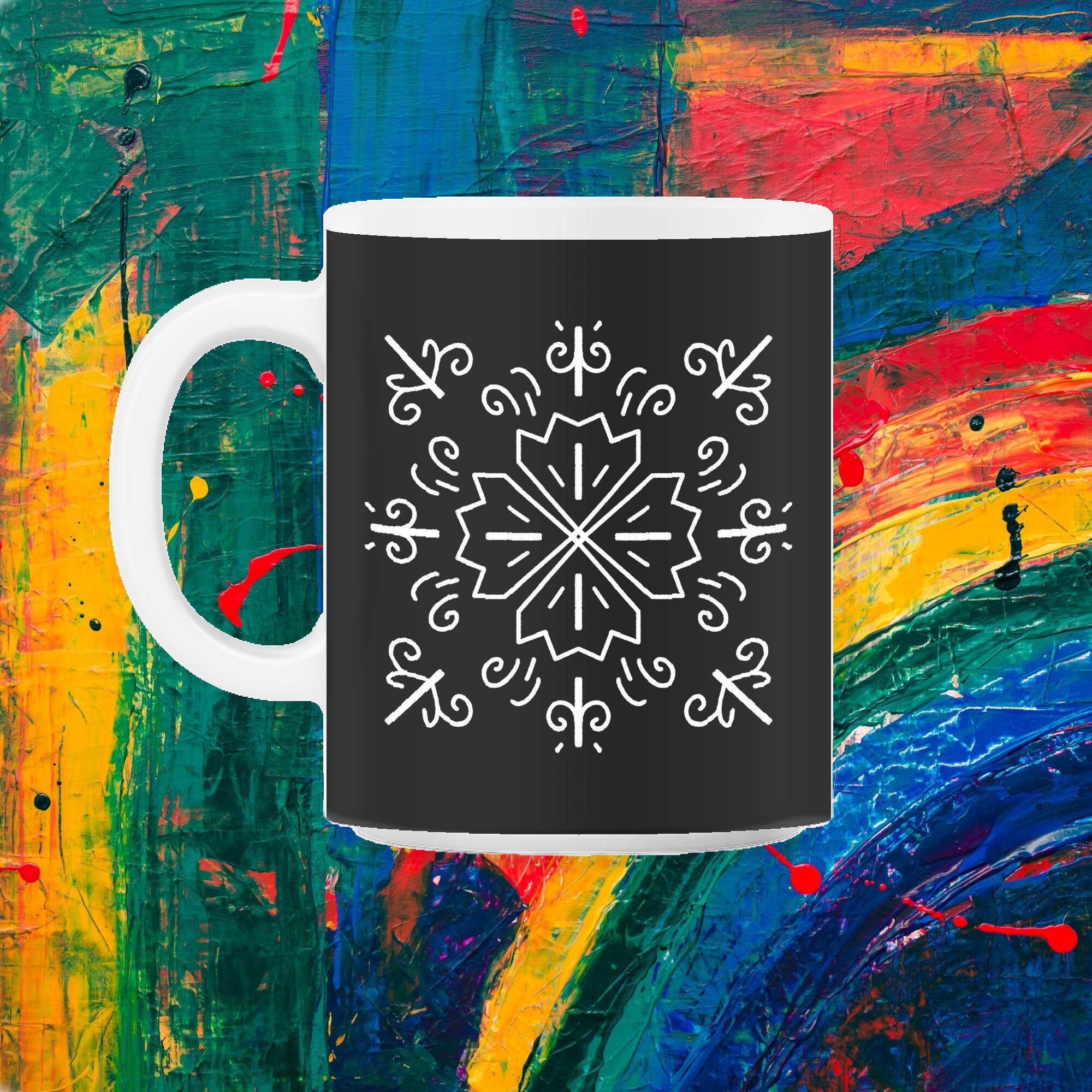 Mandala de Trèfle à Quatre Feuilles Pour La Chance Mug 11Oz