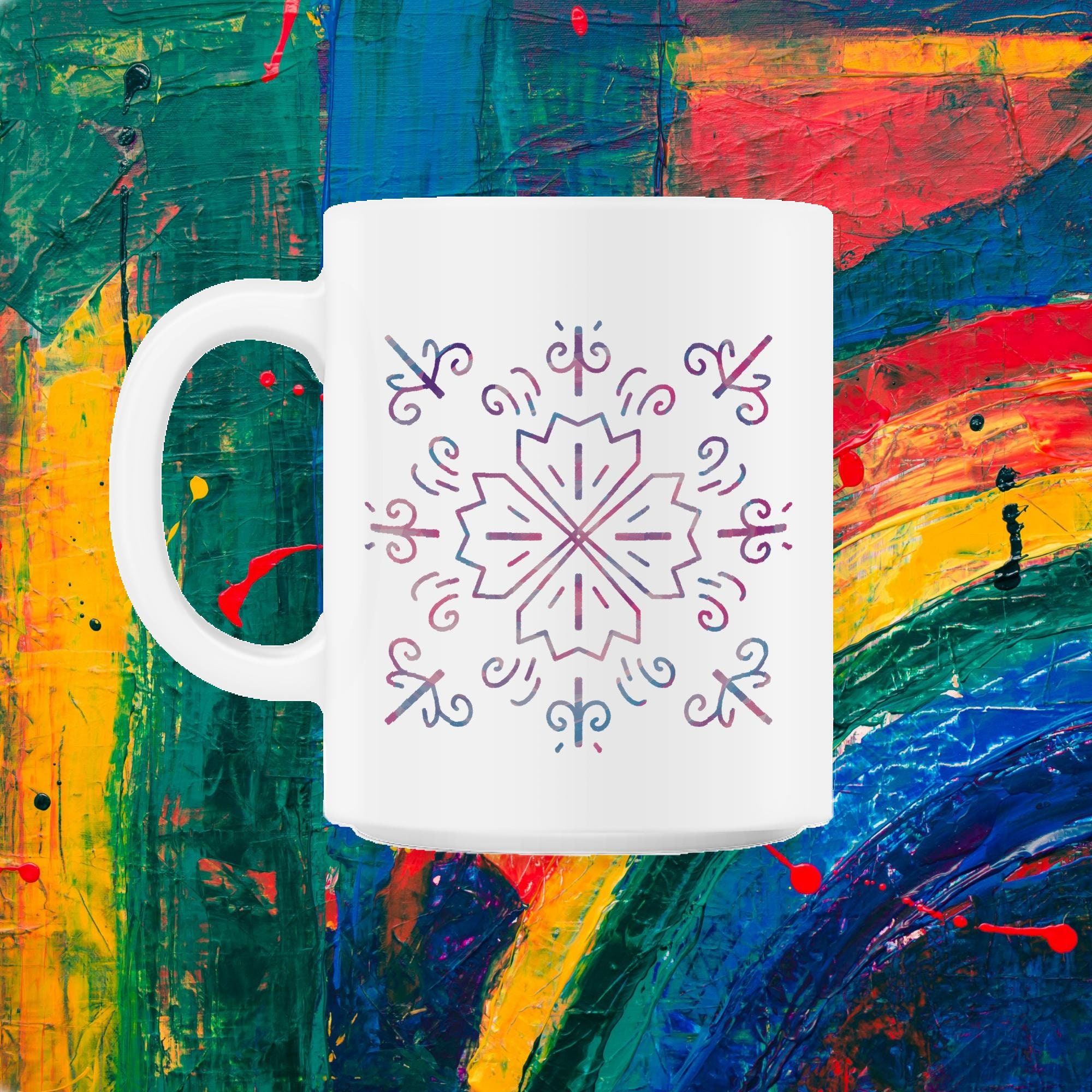 Mandala de Trèfle à Quatre Feuilles Pour La Chance Mug 11Oz