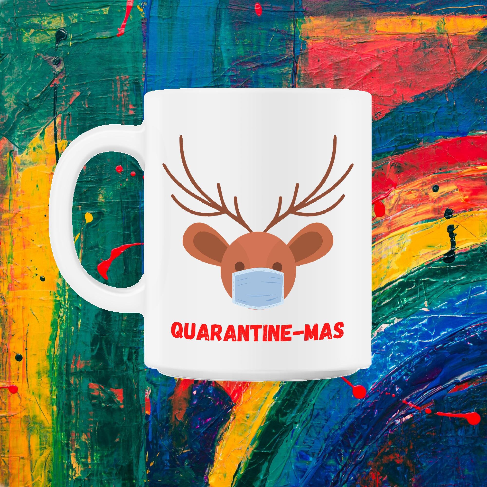 Quarantaine-Mas Rennes Noël en Quarantaine avec Un Masque Distanciation Sociale 11Oz Mug