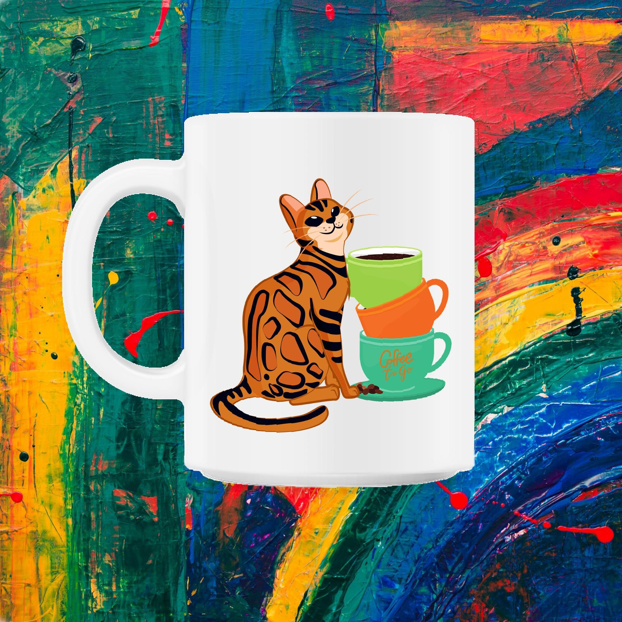 Facilement Distrait Par Les Chats et Le Café 11Oz Mug
